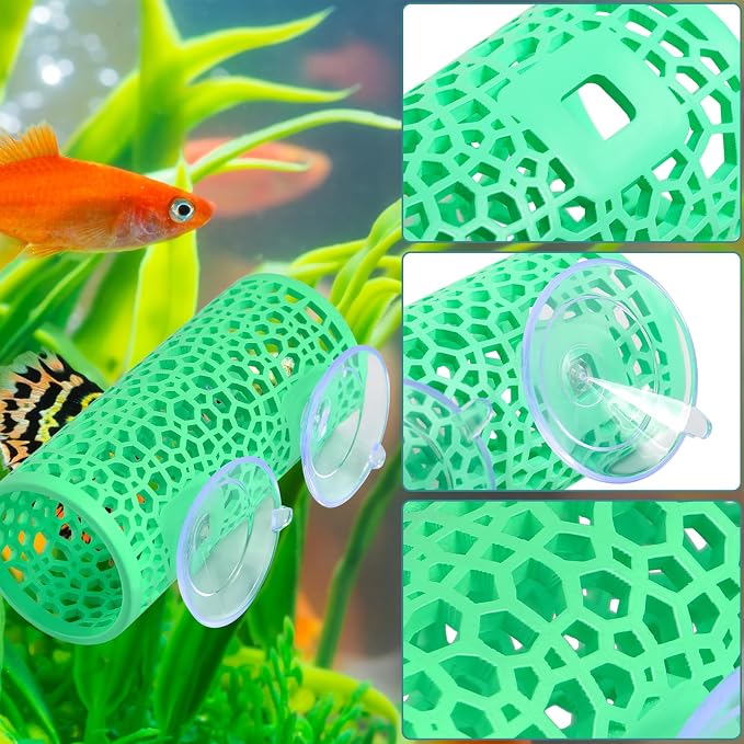 Abizoo Betta Fish Tunnel Hideout Aquarium Decoration, Mint Green | Hollow Coral Design, Smooth Finish, Habitat Cave for Betta Shrimp Guppies Neon Tetras Zebra Danios Small Fish