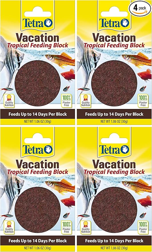Tetra Weekend and Vacation Feeder Slow-Release Fish Food for Tropical Fish, 1.06 Ounce (Pack of 4)