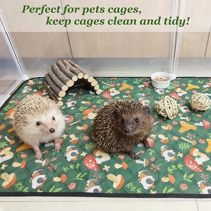 Guinea Pig Cage Liners 47 x 24 Washable Cage Pads Rabbit Bedding Reusable Absorbent Pee Pads for Small Animals Bunny Ferret Chinchilla Hamster