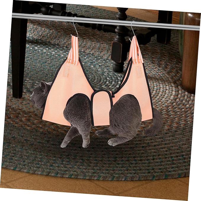 BESTonZON Cat Grooming Hammock Pet for Nail Trimming Dog Grooming Harness Mesh Swing for Dogs and Cats