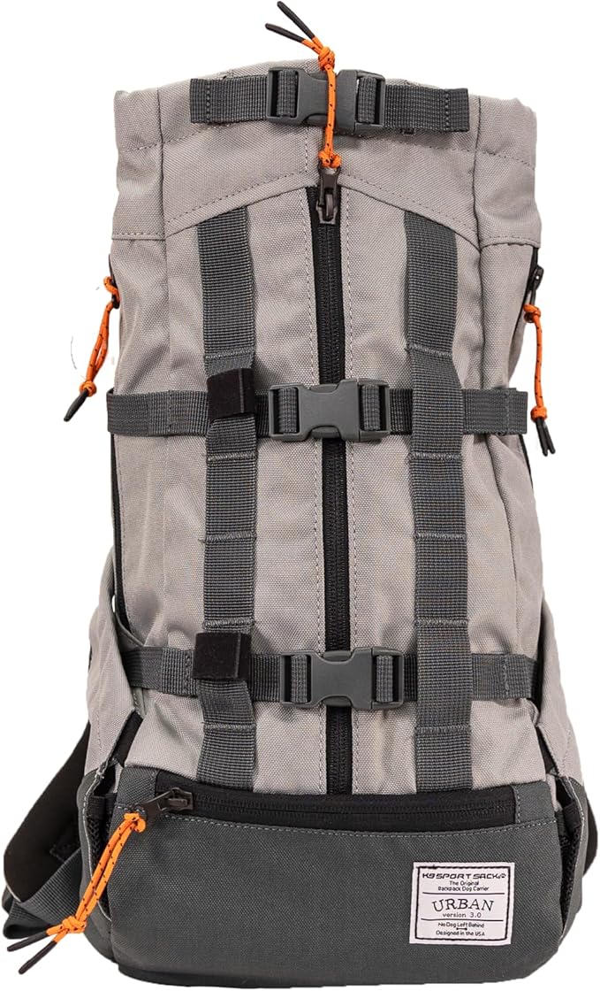 K9 Sport Sack Urban 3 - Small, Concrete - Ideal for Dogs with 13-16” Back Length - Dual-Use, Backpack-Style Carrier + Everyday Pack