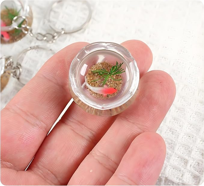 Miniature Goldfish Bowls for Dollhouse – Realistic Resin Fish Tank Accessories, Cute Animal Figurines, Smooth Surface, Fairy Garden Decor, 1:12 Scale, Perfect for Cupcake Toppers & DIY Projects