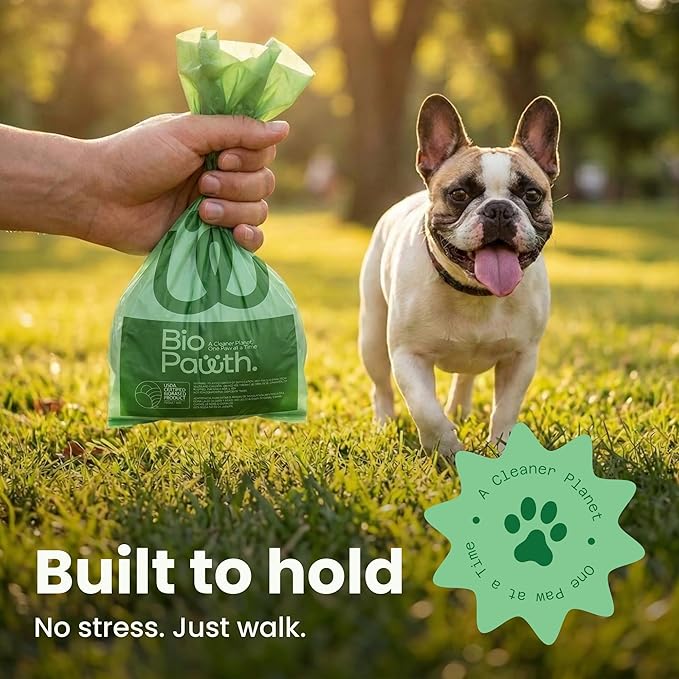 Dog Poop Bags, USDA Certified Biobased Product (42%), Extra Thick & Leak-Proof, Unscented Pet Waste Bags for Dogs & Cats, 270 Count