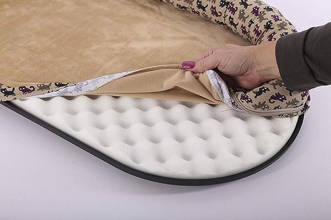 K&H Pet Products Bolster Kitty Sill Cat Window Perch Bed for Large Cats, Orthopedic Window Hammock Holds 40 lbs, Washable Cover, Indoor Windowsill Furniture Bed Seat - Tan/Kitty Unheated 14 X 24in