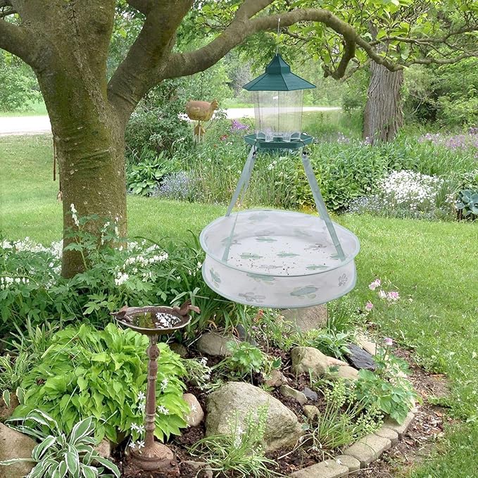 2 Pack Seed Hoops for Bird Feeders Bird Seed Catcher Tray Platform Feeder Hanging Tray Backyard Garden 19’’