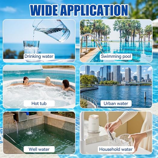 5 in 1 Pool Test Strips, for Water Pool & Hot Tub & Spa & Swimming Pools | Accurate Water Tester, Test for pH, Alkalinity, Free Chlorine,Total Chlorine &Hardness 50 Strips