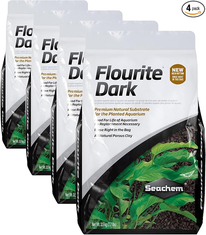 Seachem Flourite Black Dark Gravel, 7.7 lb (Pack of 4)