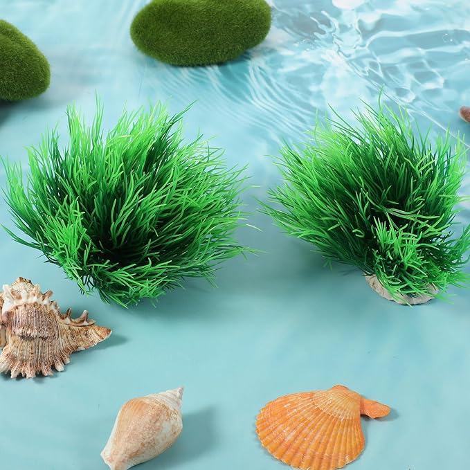 2 Pcs Aquarium Plants Decorations Fish Tank Decorations Artificial Fish Tank Plants Plastic Fishes Tanks Accessories Small Large Aquarium Decoration Plastic Artificial Plant(Light Green)