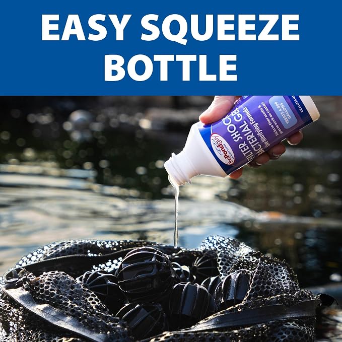 The Pond Guy Filter Shock Gel, Live Microbes & Enzyme Treatment, 8 oz | Water Garden Filtration Starter that helps maintain cleaner freshwater Koi fish ponds and supports water quality