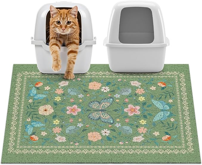 Unicorn Catcher 33x22 inches Cat Litter Mat Non-Slip Bottom Litter Box Mat Urine-Proof Soft Litter Mat for Cats Waterproof Pads Protects Floors Cat Mat for Litter Box