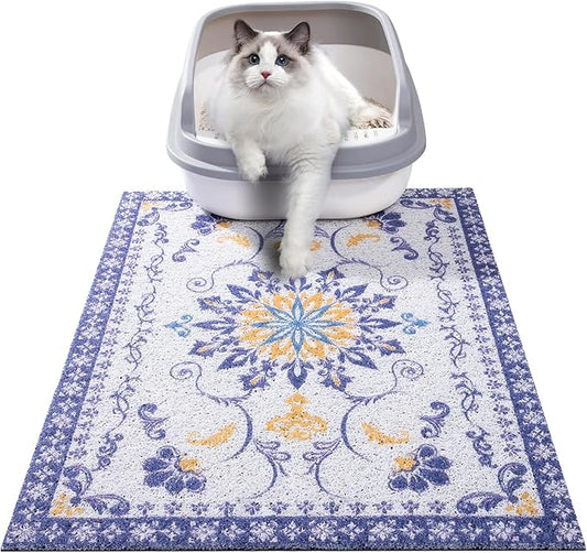 ondware Cat Litter Mat, 28x20 in Litters Box Mat Waterproof Non-Slip Easy to Clean Washable Trapping Mat for Kitty