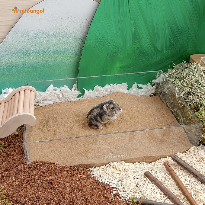Niteangel Hamster Desert Bath Sand | No-Dust Bath or Potty Litter for Hamster Chinchillas Gerbil Mice Degu or Other Small Pets (Pack of 2)
