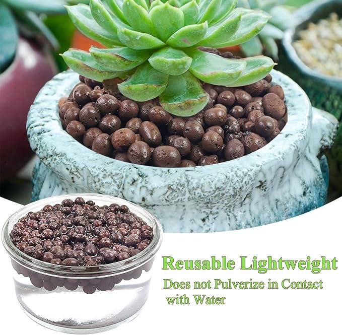 FANTIAN Clay Pebbles for Plants, 5 lbs Aquatic Plant Soil, 8-12 mm | Leca Clay Balls for Plants, Orchid Potting Mix, Soil Drainage, Used in Hydroponic Growing, Help with Root Development