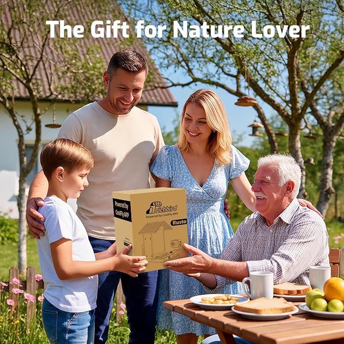 Smart Bird Feeder with Camera, 2.5K Ultra-HD Live Stream Bird House Camera, Free AI Identify Bird Species, Solar Powered Bird Feeder with 2.4L Large Capacity, Gift for Men Women Bird Lovers