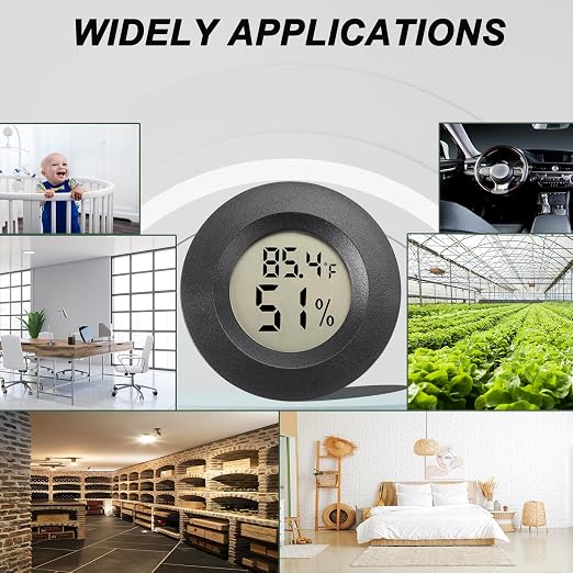 Hygrometer Thermometer Digital Humidity Meter 4 Pack | Mini Size,℉/℃ Conversion Indoor/Outdoor Humidity Monitor Reptile Thermometer For Greenhouse Garden Cellar