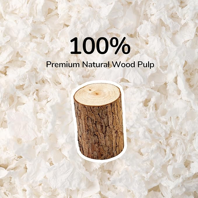 Dust-Free Soft Natural Paper Hamster Bedding with Odor Control, Strong Absorption, for Hamsters, Guinea Pig, Hedgehogs, Rabbits, Chinchilla, Rats, Mice, Small Animals, 80 Liters (Pure White)