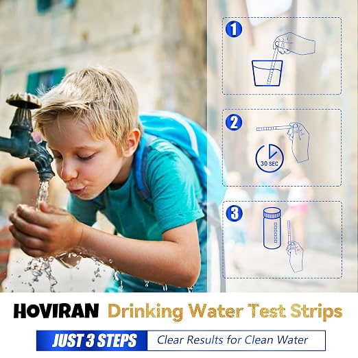 Drinking Water Test Strips 125ct 18 Parameters, Home Water Test Kit | Easy to Use Water Testing Kit for Lead, Hardness, Iron, Copper, Heavy Metals, Chlorine, Nitrate and More