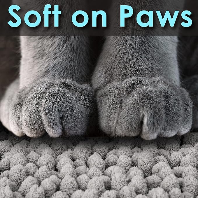 CatGuru Cat Litter Mat, Medium, Extra Large, XXL, Waterproof Litter Box Mat, Non Slip Kitty Litter Mat, Machine Washable Litter Trapping Mat, Soft Litter Tray, Cat Stuff (XL, Grey/Standard)