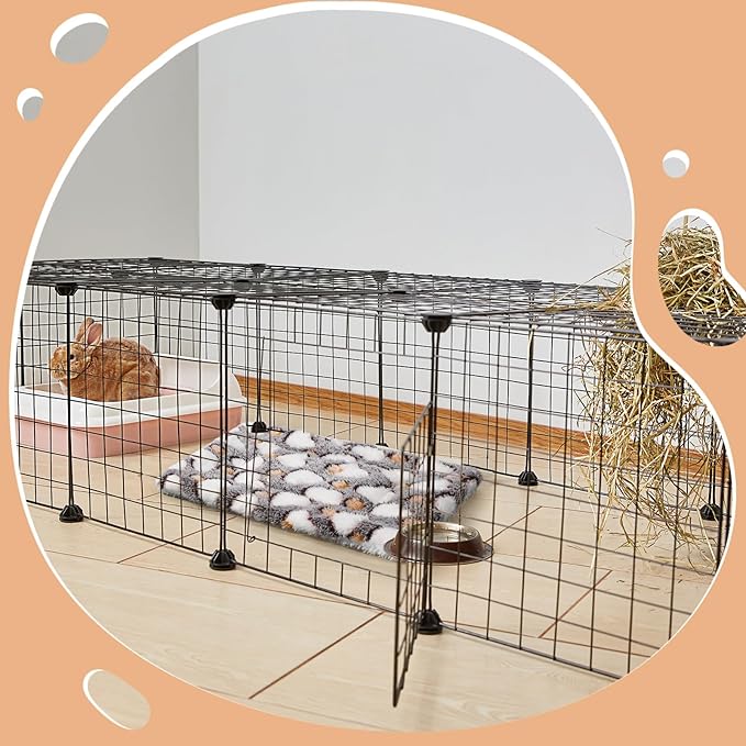 Jetec 3 Pcs Bunny Guinea Pig Beds Soft Bunny Mats Warm Guinea Pig Mat Small Animal Bed Pads Fleece Sleeping Pads for Indoor Rabbit Hamster Squirrel Hedgehog Chinchilla(Fleece,Pineapple Grid,Gray)