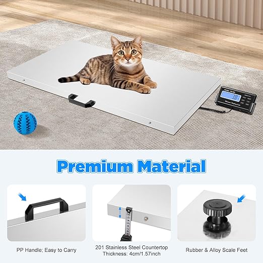 1100lb Digital Livestock Vet Scale, Digital Pet Scale for Dog Sheep Pig Goat, Heavy-Duty Platform Scale, Animal Scale Platform for Large Pets Postal Shipping Warehouse, KG/OZ/LB Units Switch
