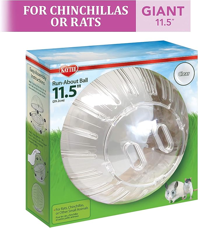 Kaytee 11.5" Clear Run-About Exercise Ball For Pet Rats & Chinchillas