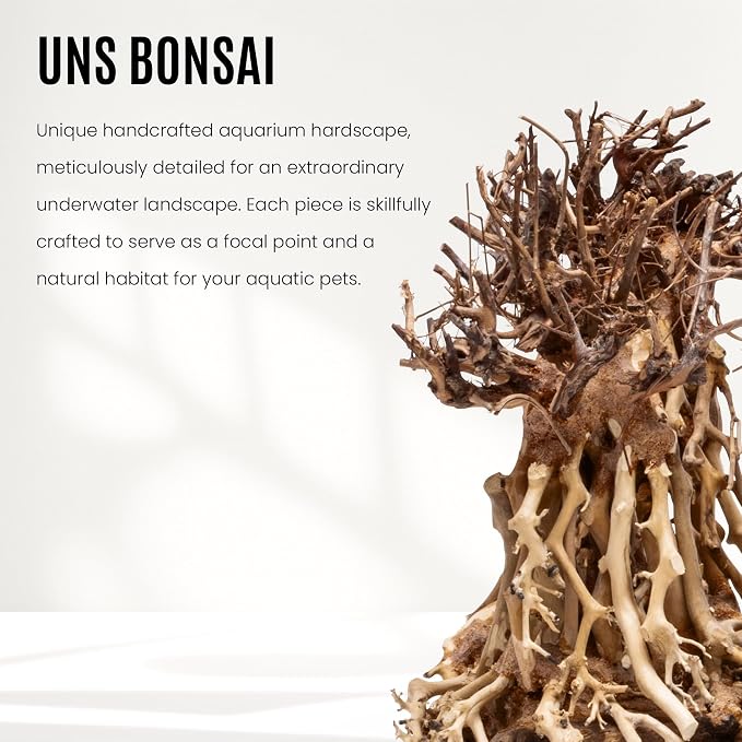 Ultum Nature Systems Bonsai - Handcrafted Hardscape Driftwood for Aquarium, Terrarium, Vivarium, Natural Aquascape Hardscape Decorations, Aquascaping Hardscape for Live Aquatic Plants - 003, Small