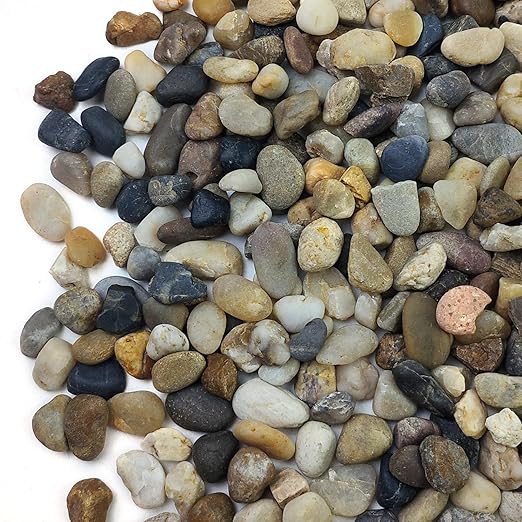 20LB Decorative River Rocks Gravel - 2/5" Mixed Color Gravel for Vase Filling, Flower Pot Paving. Gravel for Garden Decoration,Landscaping,Aquarium Aquascape Gravel, Fish Tanks Gravel(8-12MM)