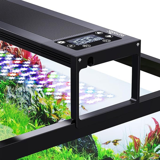 SEAOURA 24/7 LED Aquarium Light for 36-42 Inch Fish Tank, Auto On Off with Timer, 9 Colors, Adjustable Brightness, Daylight Moonlight Mode, Full Spectrum Fish Tank Light for Plants