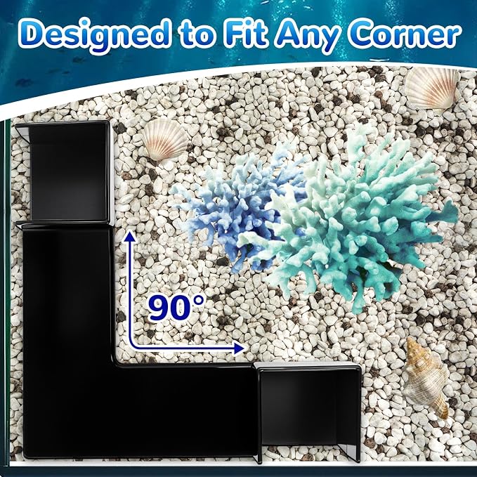 Aquarium Underground Tunnel 5", Dual-Entrance Fish Tank Cave | Aquarium Cave with Clear 360° Viewing, Shrimp Hideout, Substrate Buried Decor for Betta, Corydoras, Loaches, Black