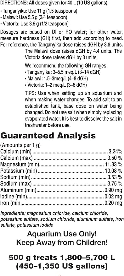 Cichlid Lake Salt, 500 g / 1.1 lbs