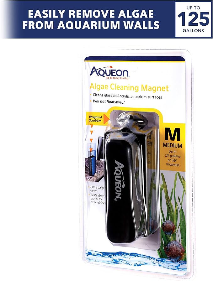 Aqueon Aquarium Algae Scraper, Fish Tank Cleaning Magnets for Glass/Acrylic, Medium (Pack of 3)