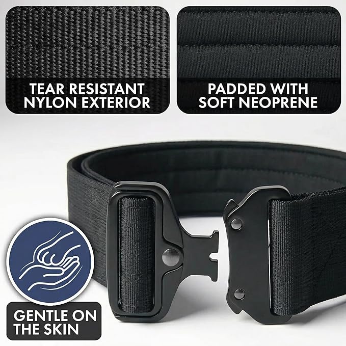 Spark Paws Tactical Dog Collar - Heavy Duty, Premium Quality, Thick and Durable for Large and Medium Dogs - Black - L - 1.5"