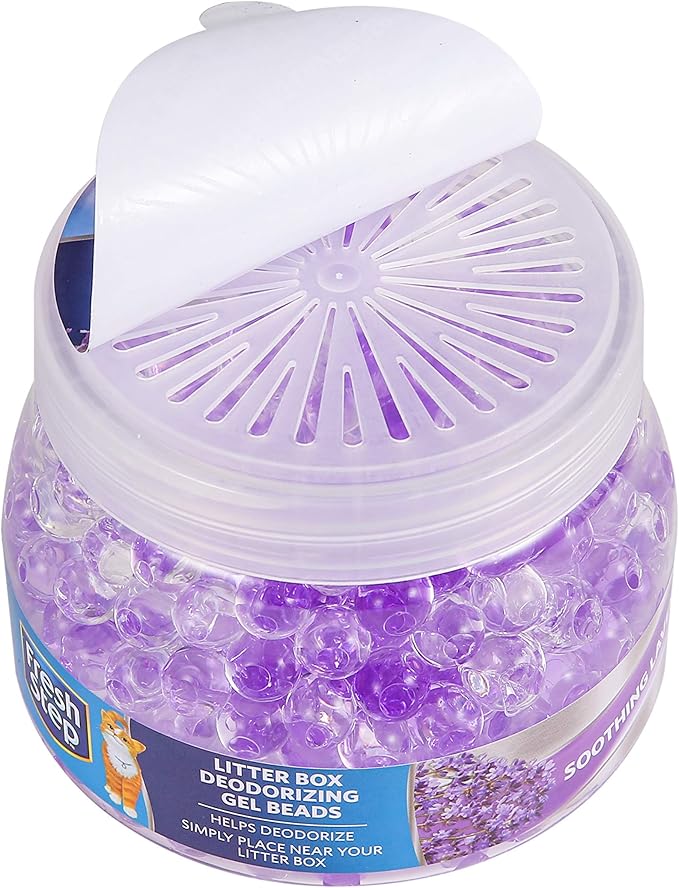 Fresh Step Litter Box Deodorizing Gel Beads in Soothing Lavender Scent - Pet Odor Neutralizing Beads for Pet Smells from Litter Box - 12 Ounce (Pack of 12)