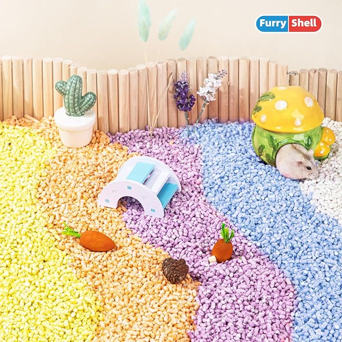 Natural Paper Pellet Bedding for Small Animals - Super Absorbent Odor Control Rabbit Litter, Hamster Bedding, Guinea Pig Cage Liners, Dust-Free(2.2lb) (Purple)