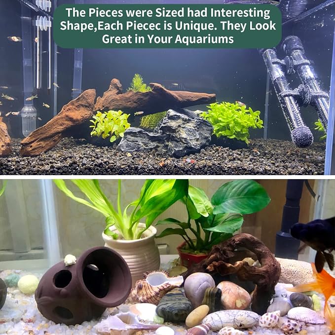 Hamiledyi 5 Pcs Driftwood Branches Aquarium Wood Decoration Natural Fish Tank Habitat Decor Wood for Lizard Assorted Size-Small