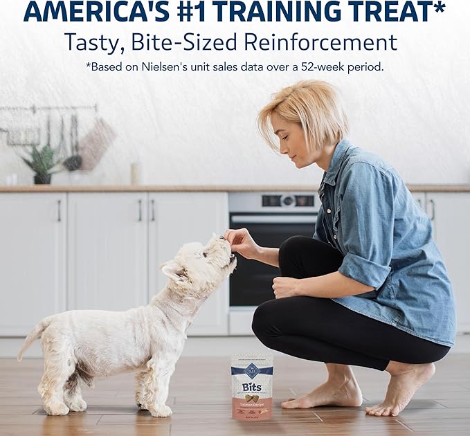 Blue Buffalo Bits Soft Dog Treats for Training, Made with Natural Ingredients & Enhanced with DHA, Salmon Recipe, 4-oz Bag (Pack of 6)