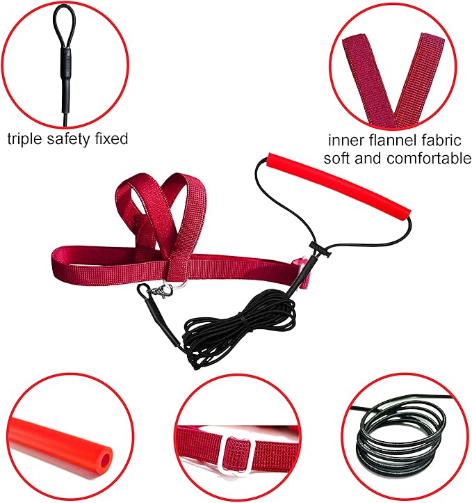 Adjustable Bird Harness with 80 Inch Leash, Outdoor Flying Kit Training Rope for Bird Parrots Cockatiel S Size Weight 70-120 Grams, Burgundy Red