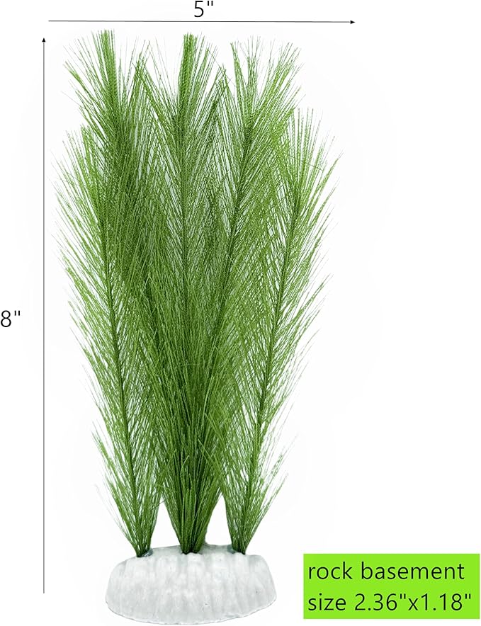 M2cbridge Plastic Fish Tank Plants Soft Silk Water Grass Reptile Waterweed for Terrarium Decor Plants and Aquarium Landscape(4pcs,8")