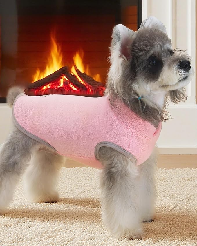 XPUDAC 4 Pieces Fleece Dog Sweaters Vest Warm Winter Dog Clothes for Small Medium Large Dogs Girl Soft Pullover Doggie Sweatshirt Puppy Cold Weather Jacket, 510-vest-XL