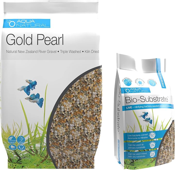 Aqua Natural Bio Substrate and Dry Substrate kit for New and existing Aquariums, Gold (BIOKIT002)