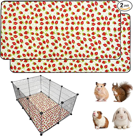 2 Pack Guinea Pig Cage Liners, Waterproof Reusable Guinea Pig Cage Liners,Waterproof Super Absorbent Pee Pads for Small Animals,28x42 inch 2pack