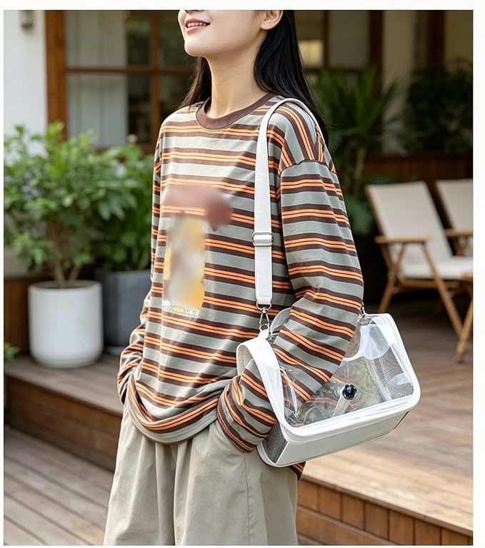 Generic Bird Travel Carrier Lightweight Bird Backpack with Perch Bird Travel Cage for Parakeet Cockatiel Conure Outdoor Travel Camping and Vacation. (White)