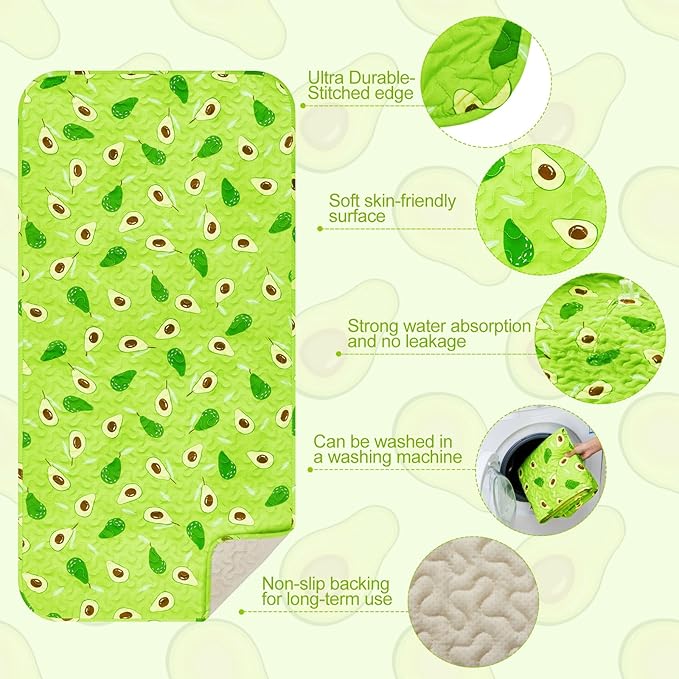 Huhumy 2 Pcs 47 x 24 Inch Guinea Pig Washable Cage Liners Reusable Mat Non Slip Absorbent Guinea Pig Pads for Small Animals Bedding Hamster Rabbit Rat(Cute Style)
