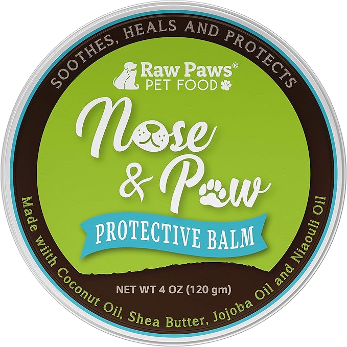 Raw Paws Nose & Paw Balm - Value Size - (4-Ounce) - Dog Nose Balm & Cat Nose Relief - Frenchie, English Bulldog - Snout Soother for Dogs & Cats - Dog Nose Butter Dogs Need - Nose Balm Natural