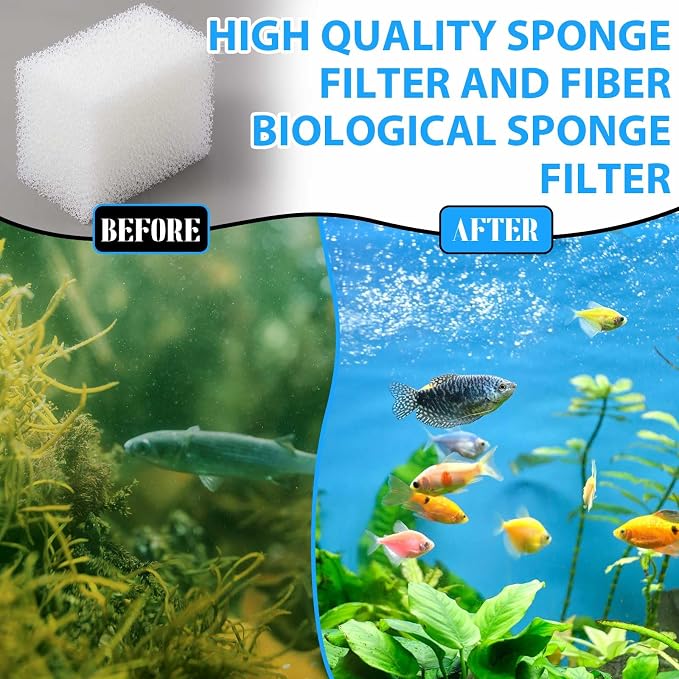 Threlaco 6 Pack Foam Filter Insert Compatible with Aquaclear 30 Aquarium Filter Replacement Media for Filtering and Keeping Aquariums Clear