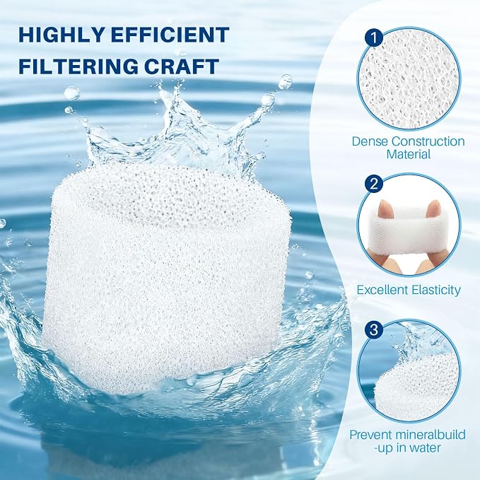 Top Fill Humidifier Filter Replacement for LEVOIT Classic160, Dual150 | LV600S,Classic300(S), OasisMist 450S, Superior6000S Series Humidifiers to improve Humidification- 20 Filters + 6 Fishs