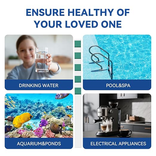 Water Hardness Test Kit with 5-Pads（150strips） | Upgraded 5-pads,Hard Water Test Strip,Tap/Well/Pool/Spa/Softener/Drinking, Accurate0-425ppm