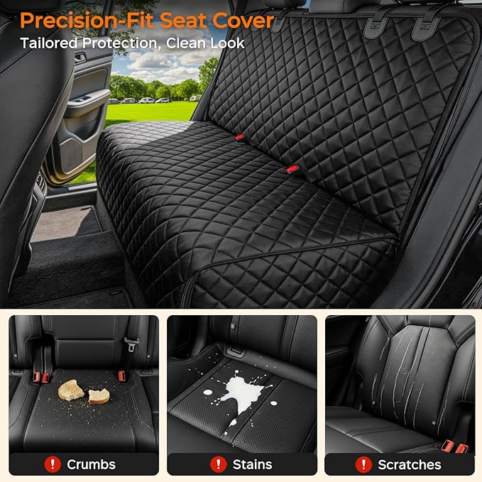 URPOWER Dog Car Seat Cover for Back Seat, Waterproof Car Seat Protector for Child Carseat & Pets, Nonslip Car Seat Covers for Full Size SUVs & Trucks