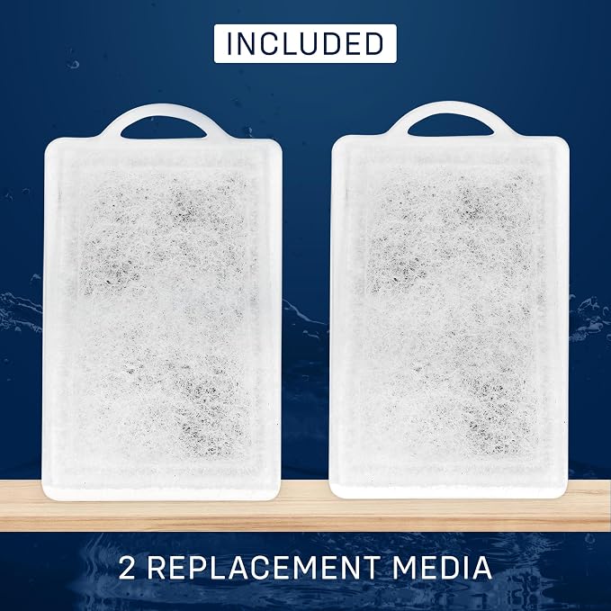 Mighty Aquarium Filter HOB Replacement Media - Replacement for Fish Tank Filters, Hang-on-Back Small Aquarium Filter Replacement Filter Cartridge, L MG12 Replacement Cartridge, 2-Pack