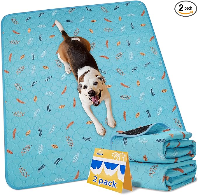 Sunheir Washable Pee Pads for Dogs Extra Large 36" x 72" 2-Pack, Reusable Puppy Pads Pet Training Pads, Waterproof Dog Pee Pads for Crate, Whelping Pad, Non-Slip Protects Against Urine Leakage